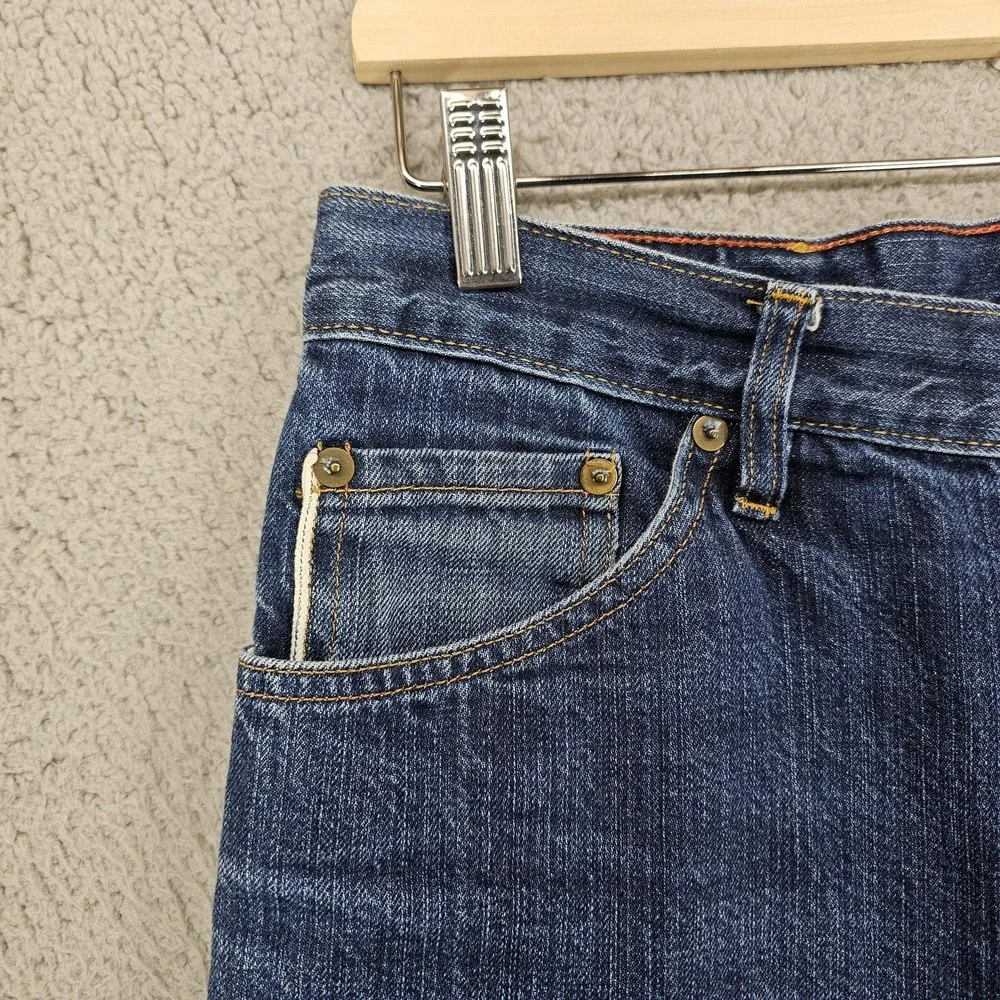 Raleigh Denim‎ Jeans Mens 31x32 Blue Selvedge White Oak Cone Denim Button Fly